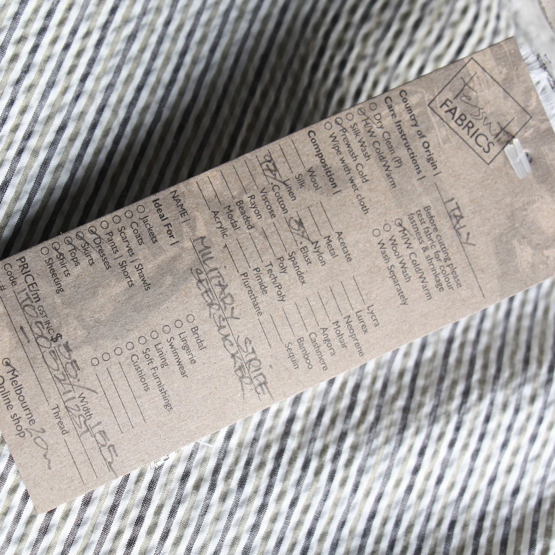 Military Stripe Seersucker - Image 3