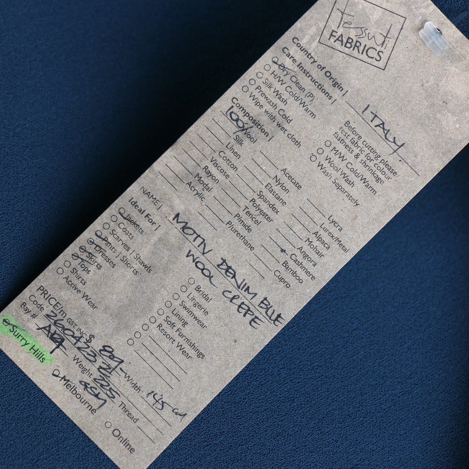 Motiv Denim Blue Wool Crepe - Image 4