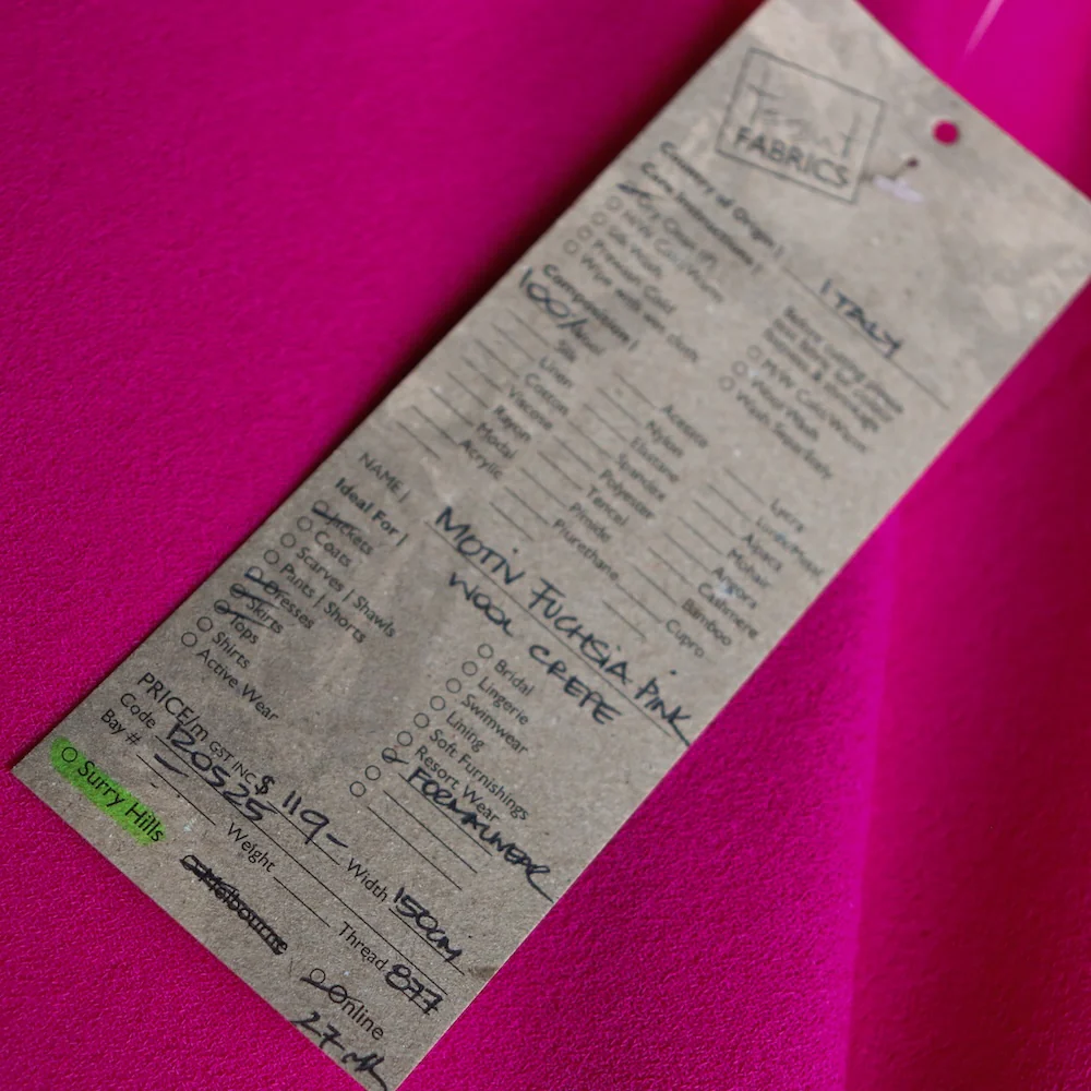 Motiv Fuchsia Pink Wool Crepe - Image 4