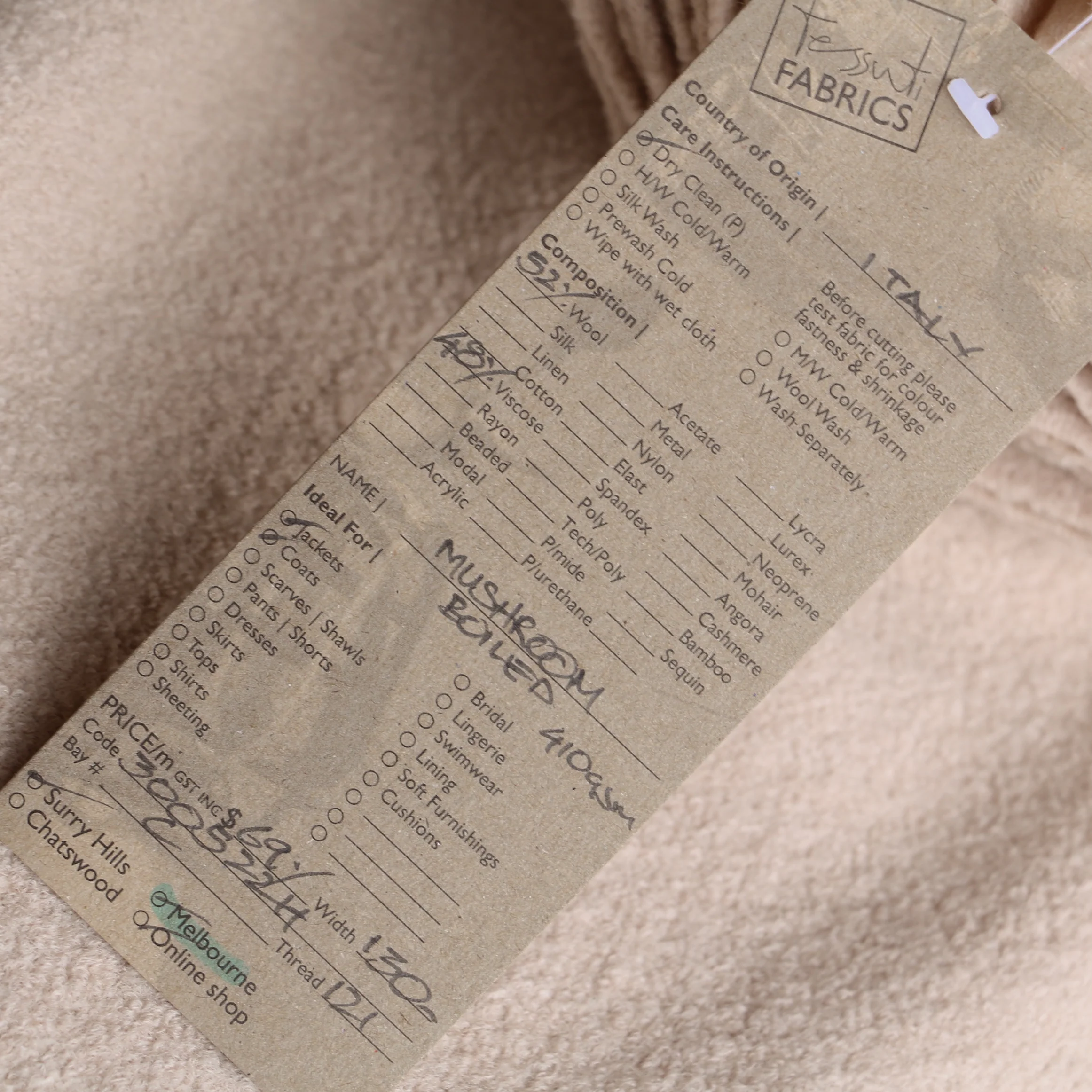 Mushroom - Boiled Wool/Viscose - Image 3