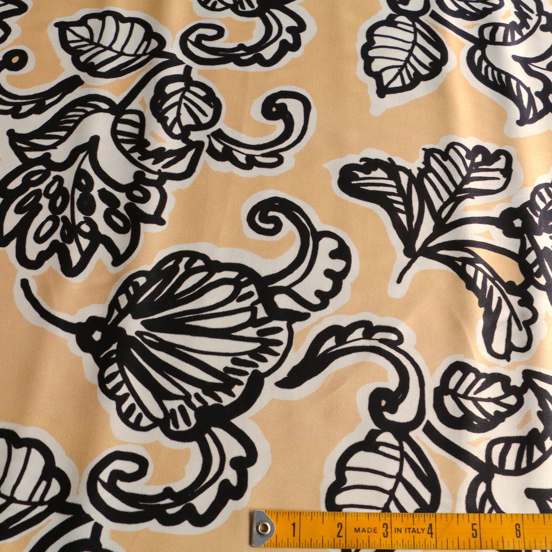 Nancy's Vanilla Floral Viscose/Rayon Sateen - Image 3
