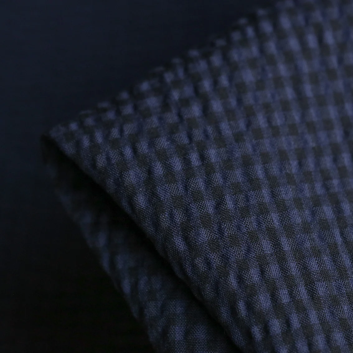Navy/Black Vichy Seersucker