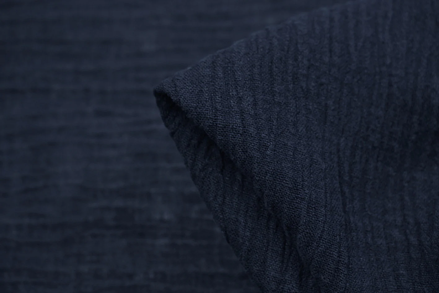 Navy Crinkle Linen