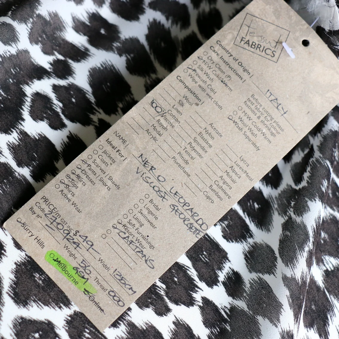 Nero Leopardo Viscose Georgette - Image 3
