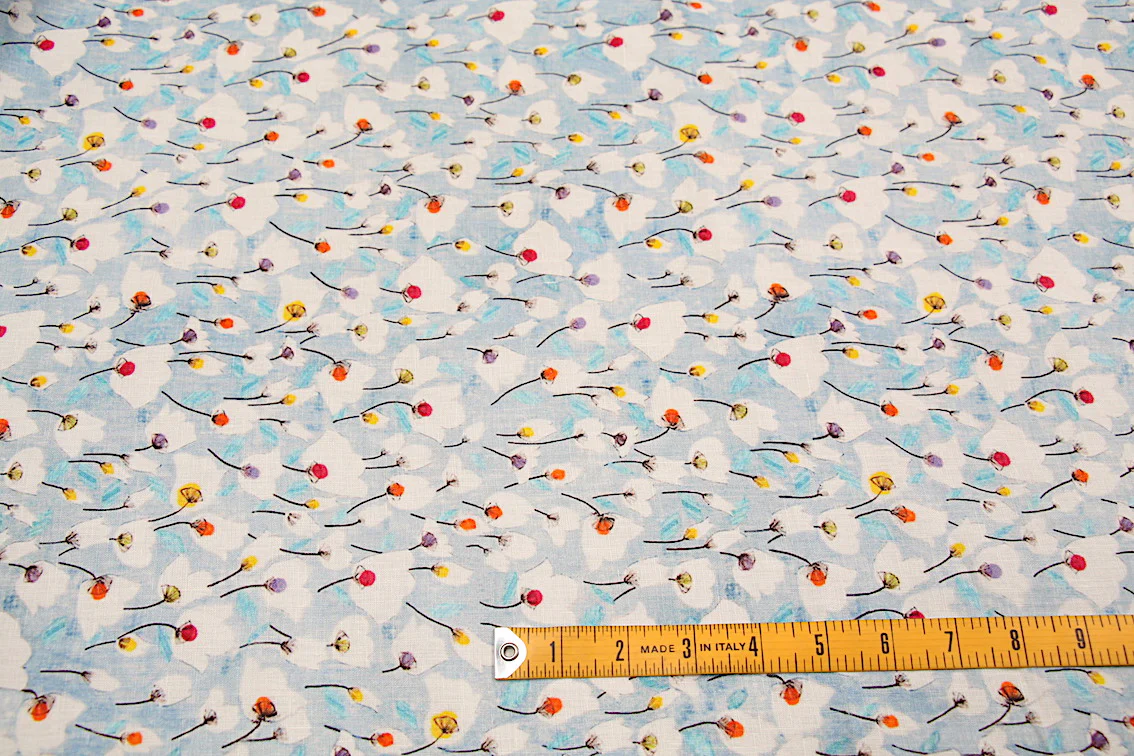 On Blue Fields Washed Printed Linen - Image 2