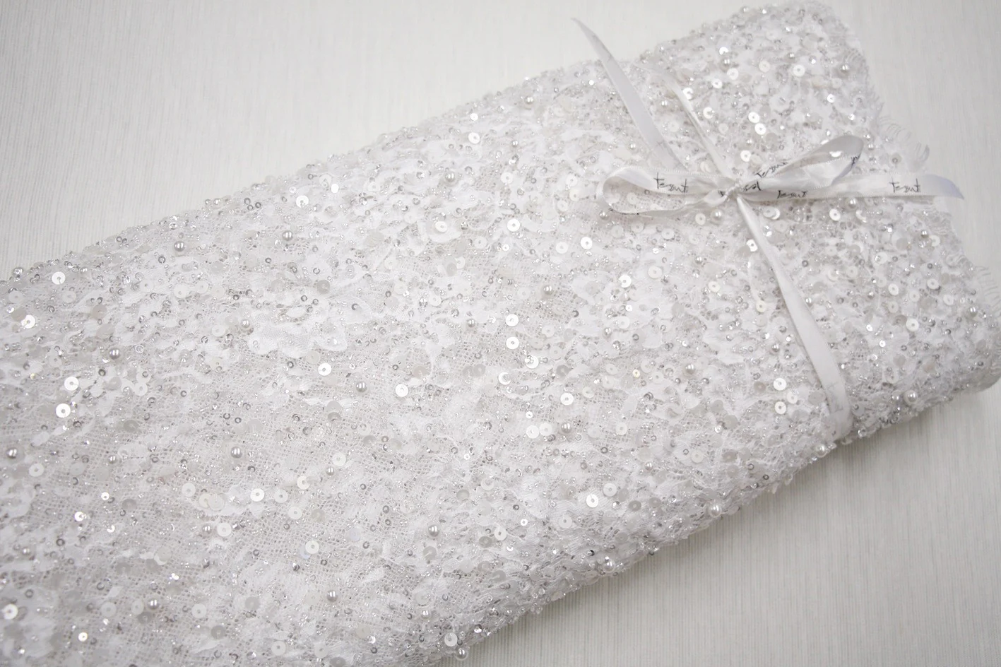 Opaque Beaded White Lace