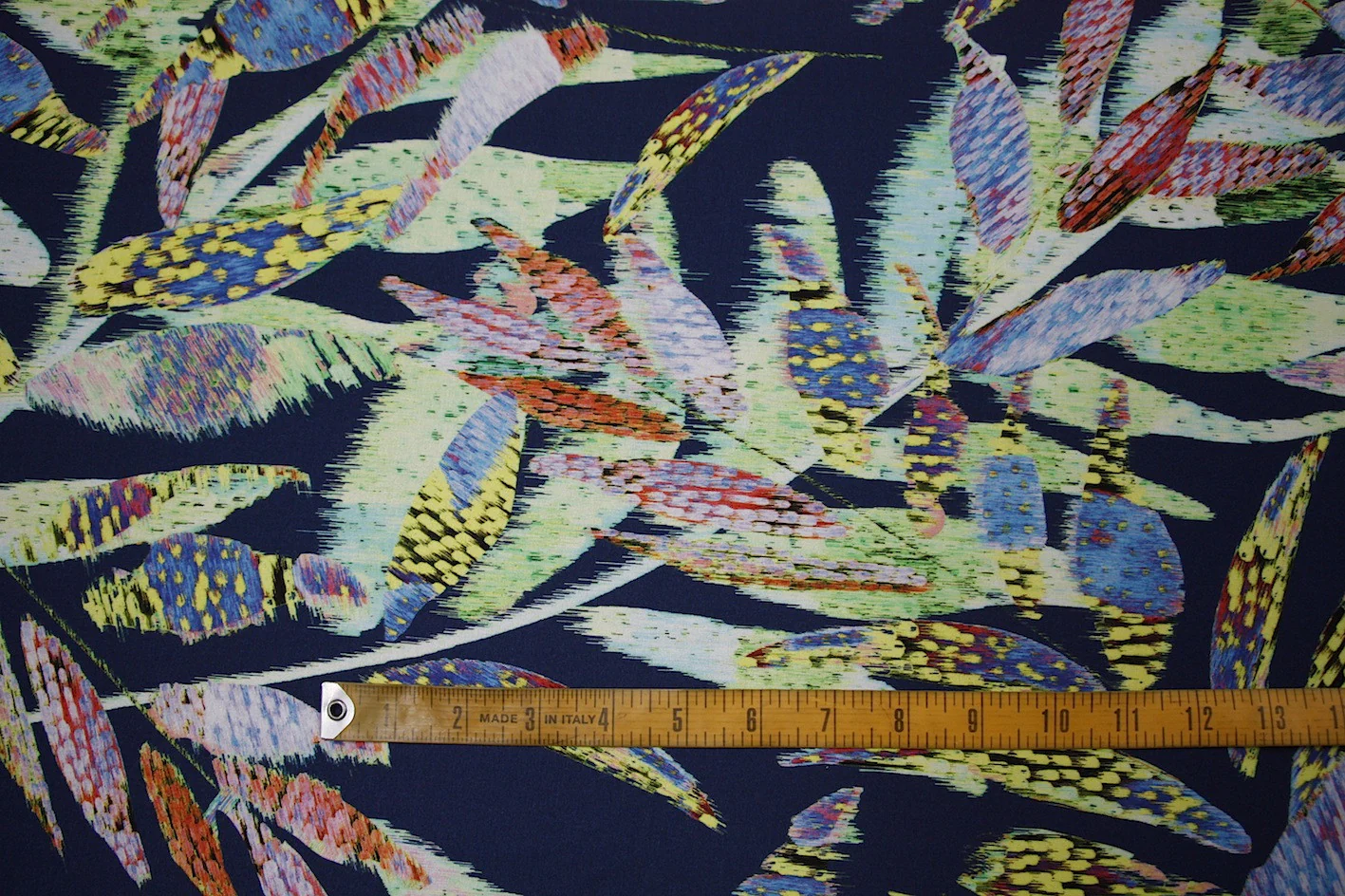 Painted Leaves Navy - Image 2