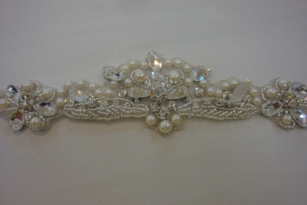 Pearl Ivory/Silver Beaded Trim-T3445.77B - Image 3