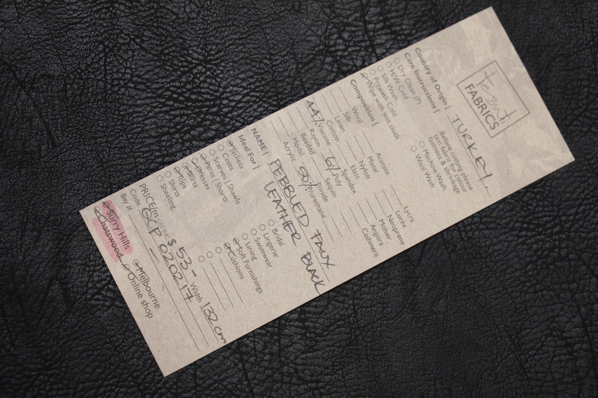Pebbled Faux Leather Black - Image 2