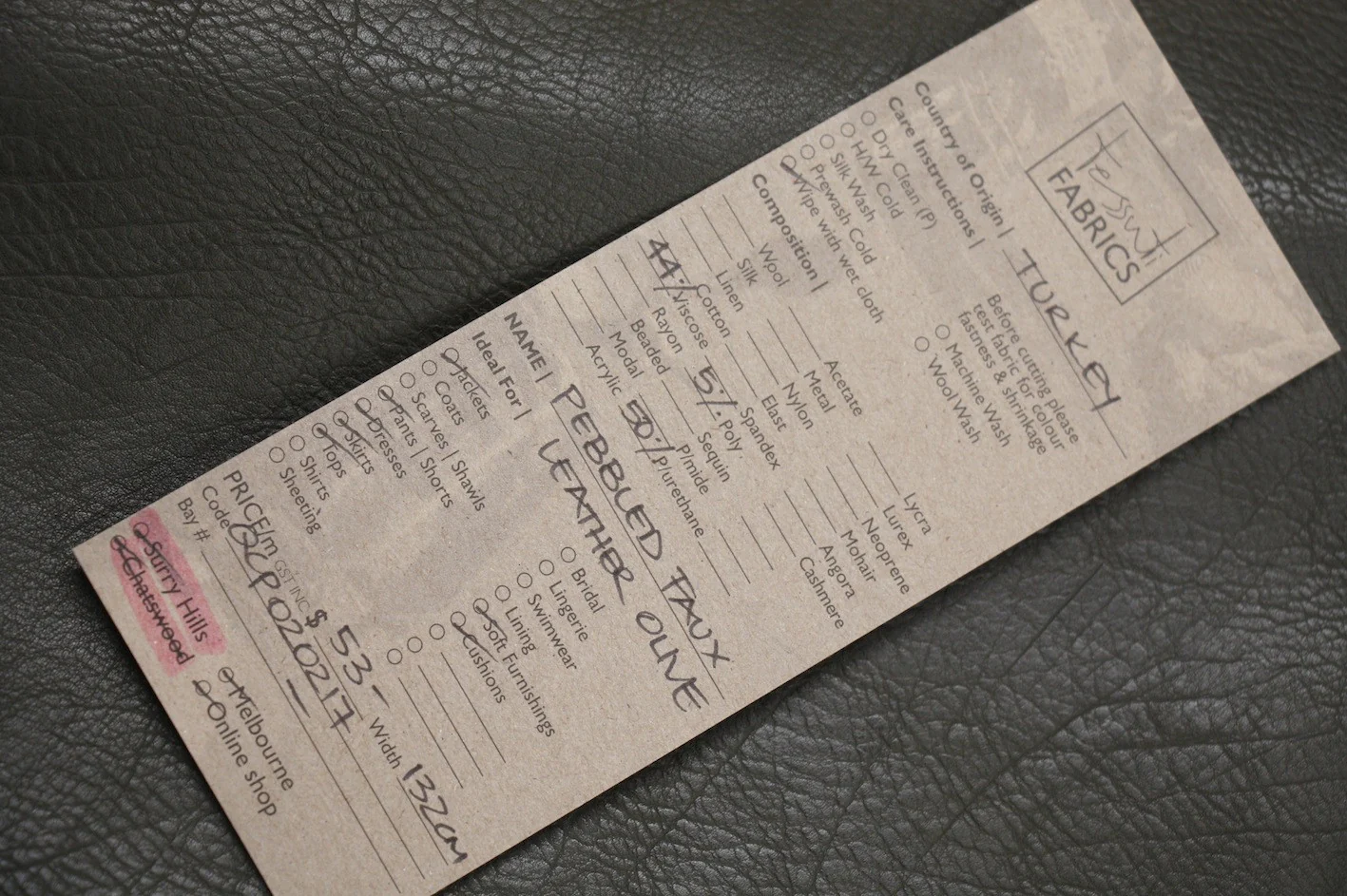 Pebbled Faux Leather Olive - Image 2