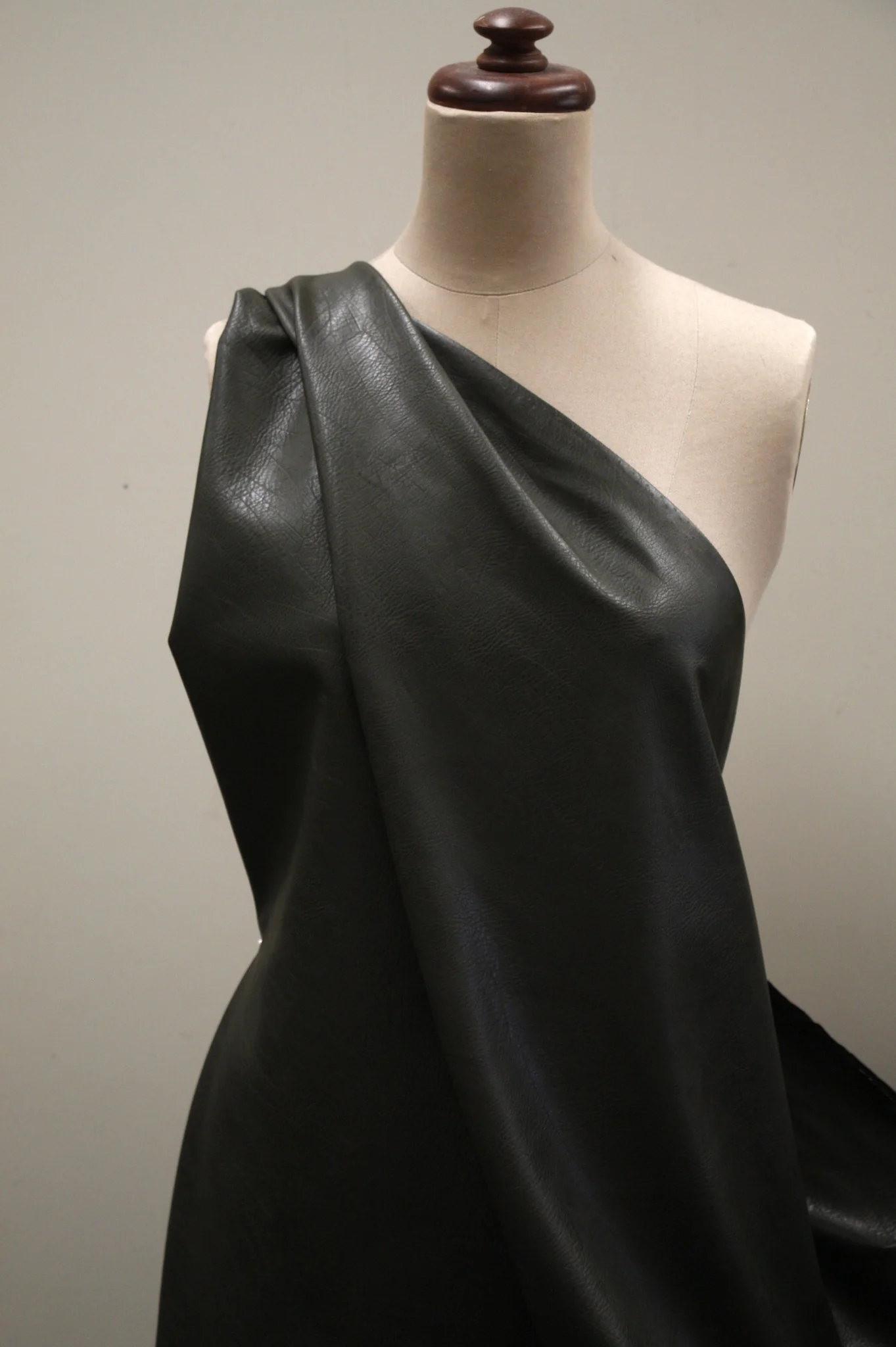 Pebbled Faux Leather Olive - Image 3