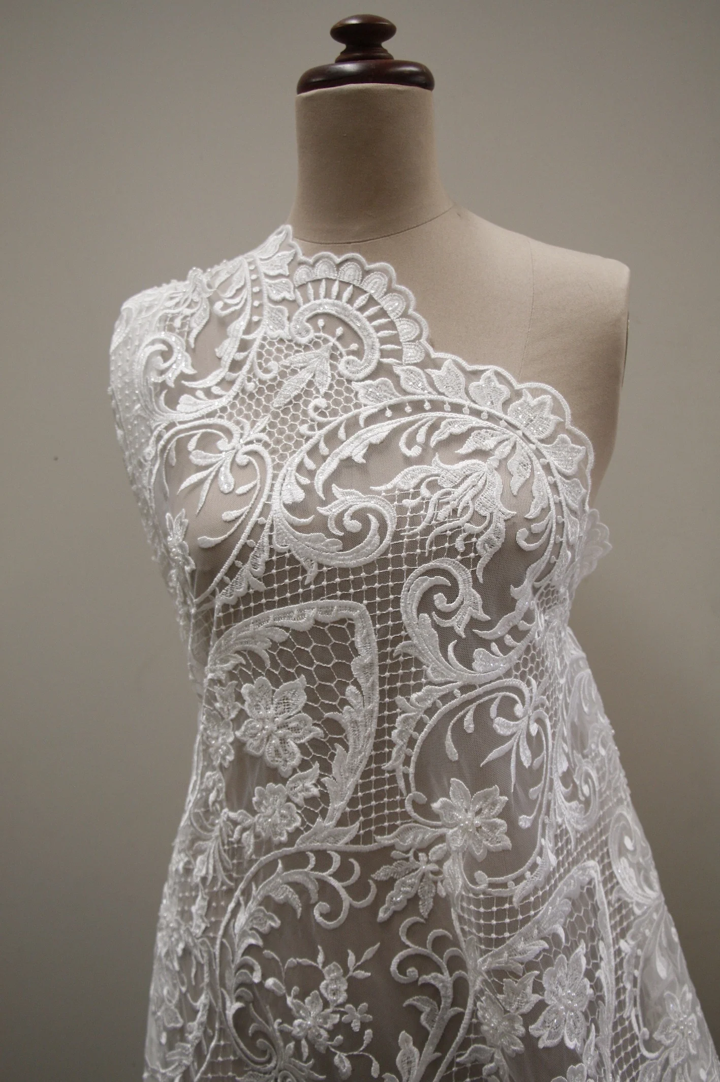 Petra Ivory Beaded Lace - Image 6