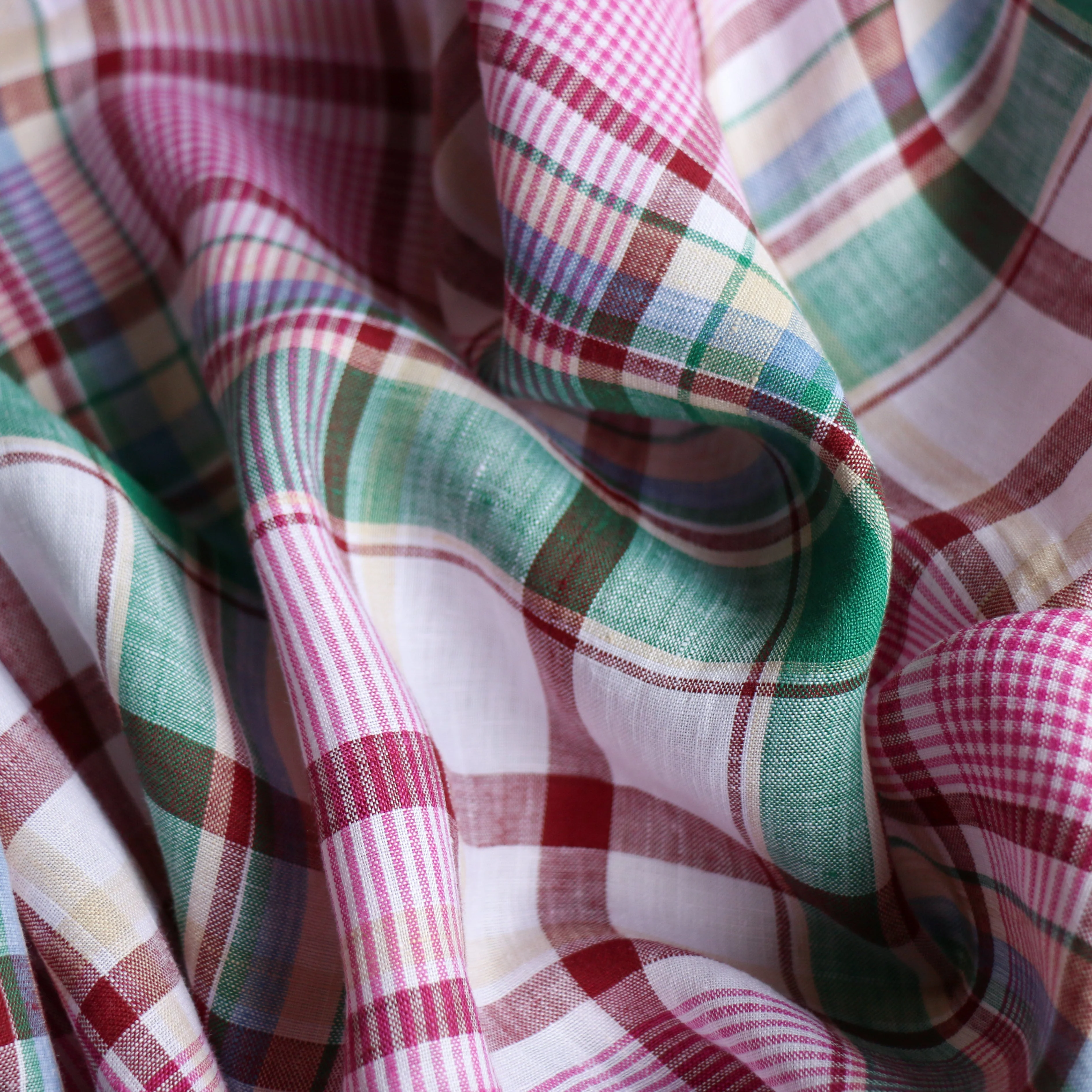 Remnant of Veneto Check Multi Linen - Image 2