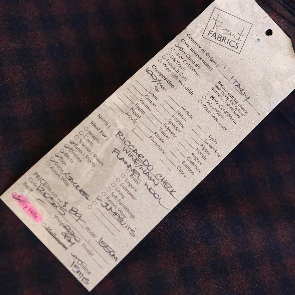 Riccardo Check Wine/Navy Flannel Wool - Image 4