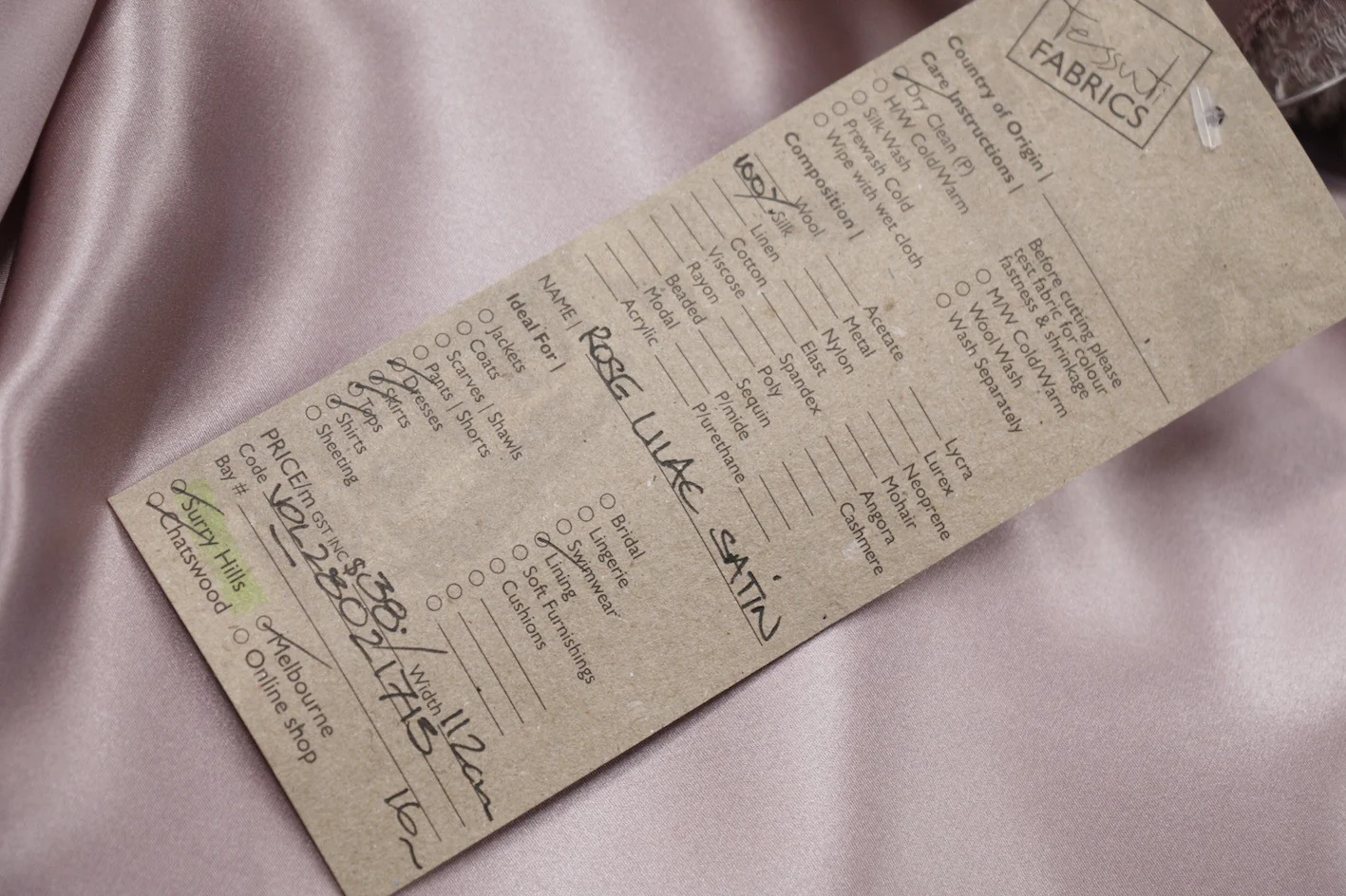 Rose Lilac Silk Satin - Image 2