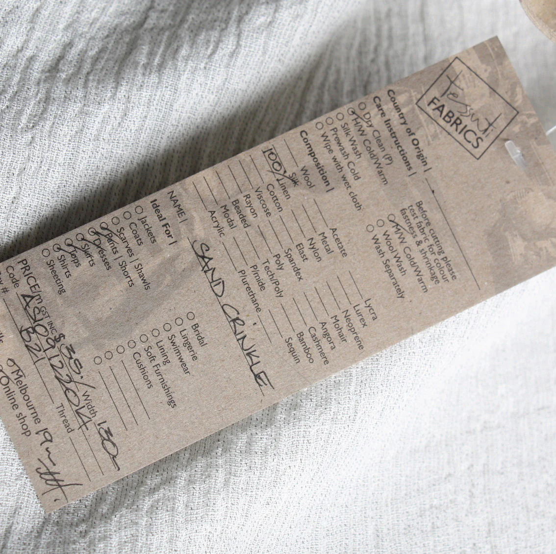 Sand Crinkle Linen - Image 3
