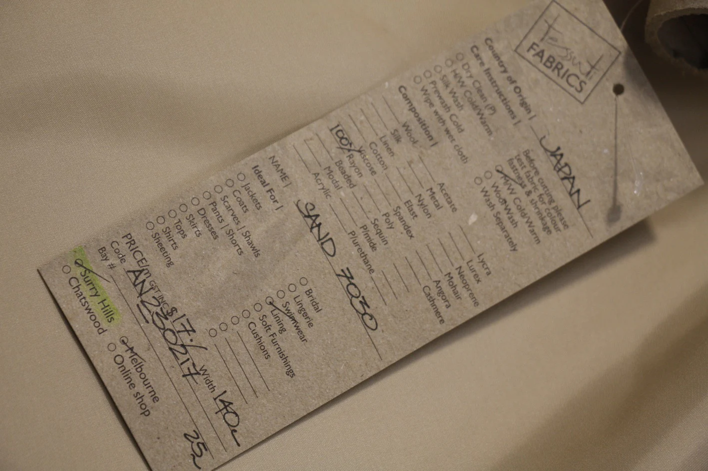 Sand Rayon Lining - Image 2