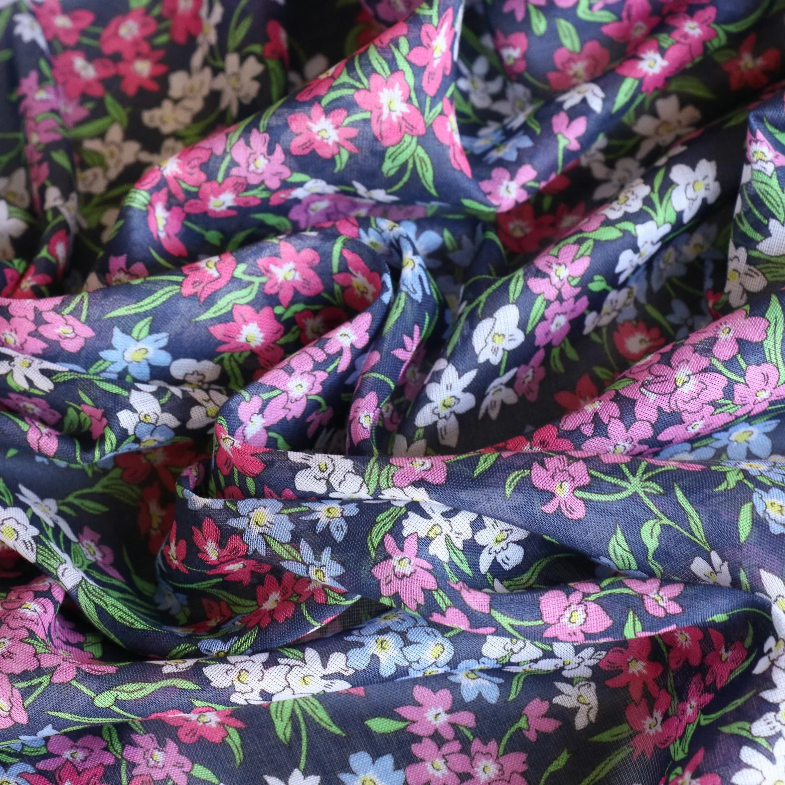 Sea Blossom Pink - Liberty Fabrics - Chloe Cotton Chiffon - Image 2