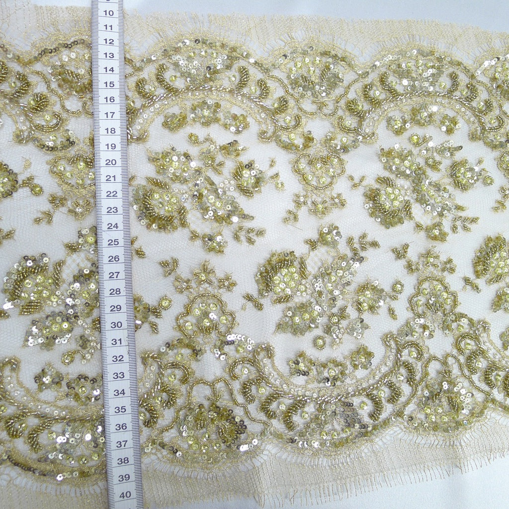 Sequined Gold Beaded Trim - Image 2