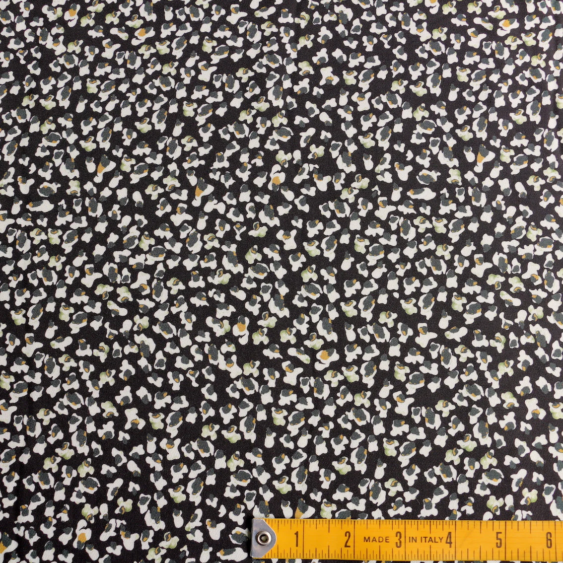 Shia Black Leaf Viscose Twill - Image 3