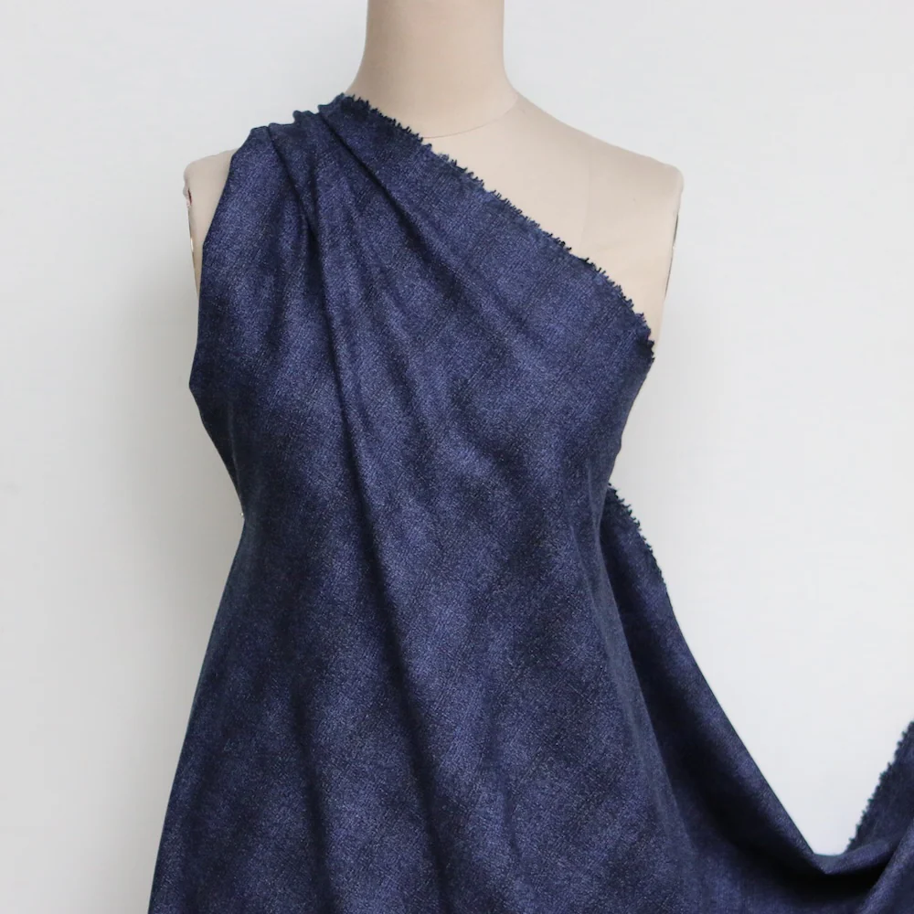 Signore Alberta Navy Check Wool - Image 4