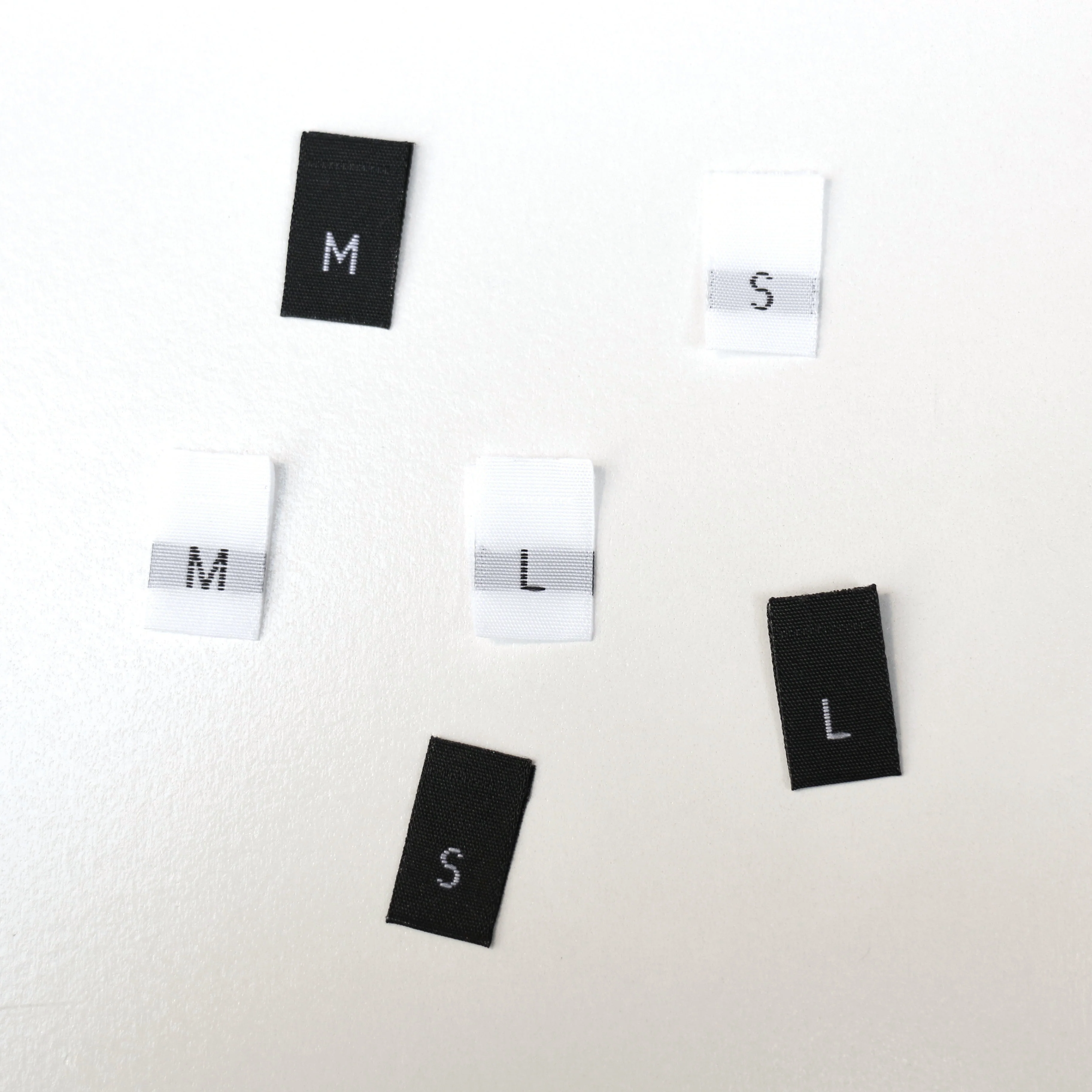 Size Woven Labels - 12 labels (Black - XXS,XS,S, M,L, XL)