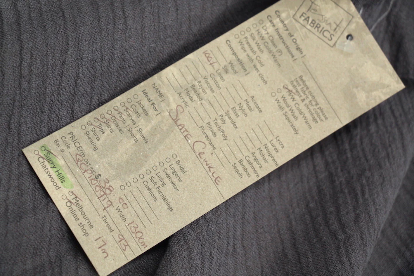 Slate Crinkle Linen - Image 3