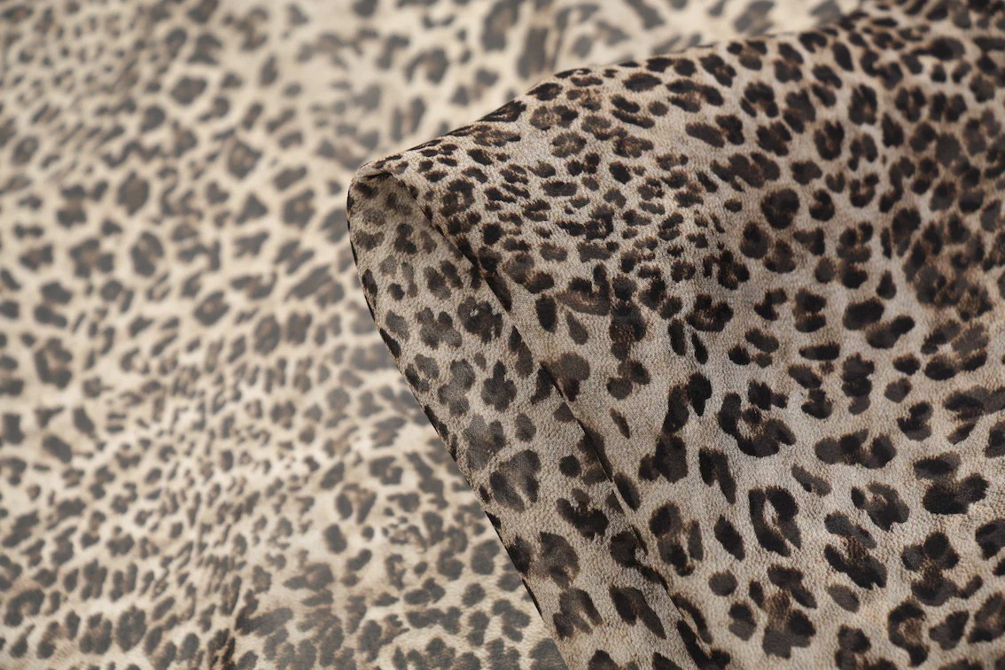 Snow Leopard Silk Georgette