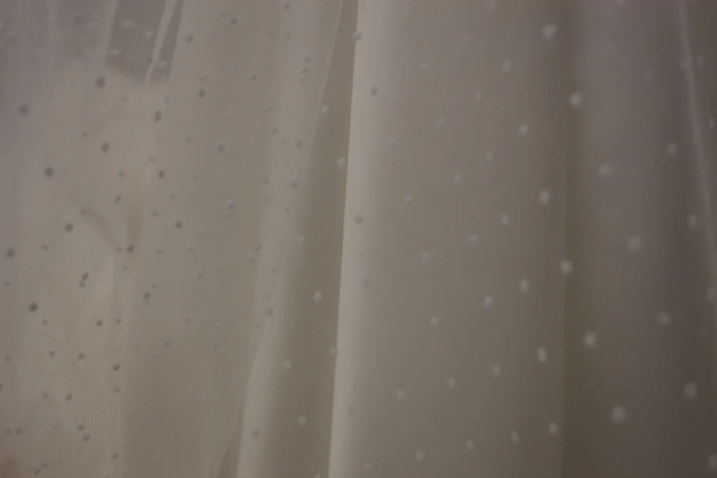 Spot Tulle - Ivory/White Spot