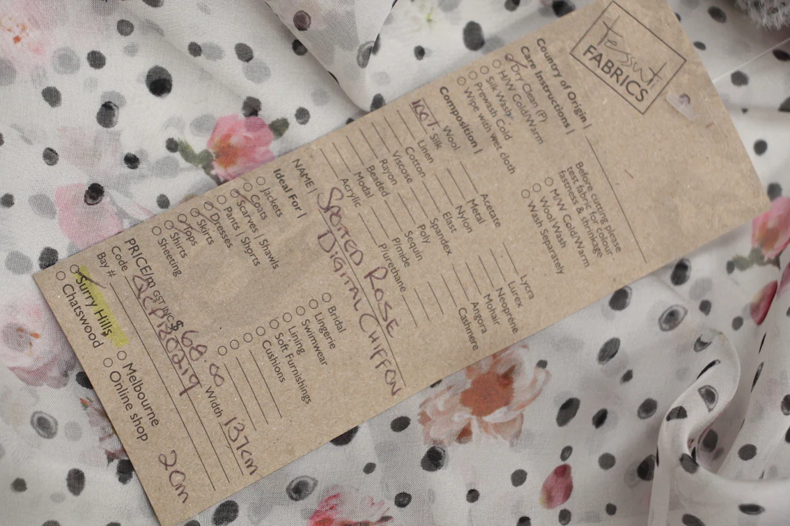 Spotted Rose Silk Chiffon - Image 3