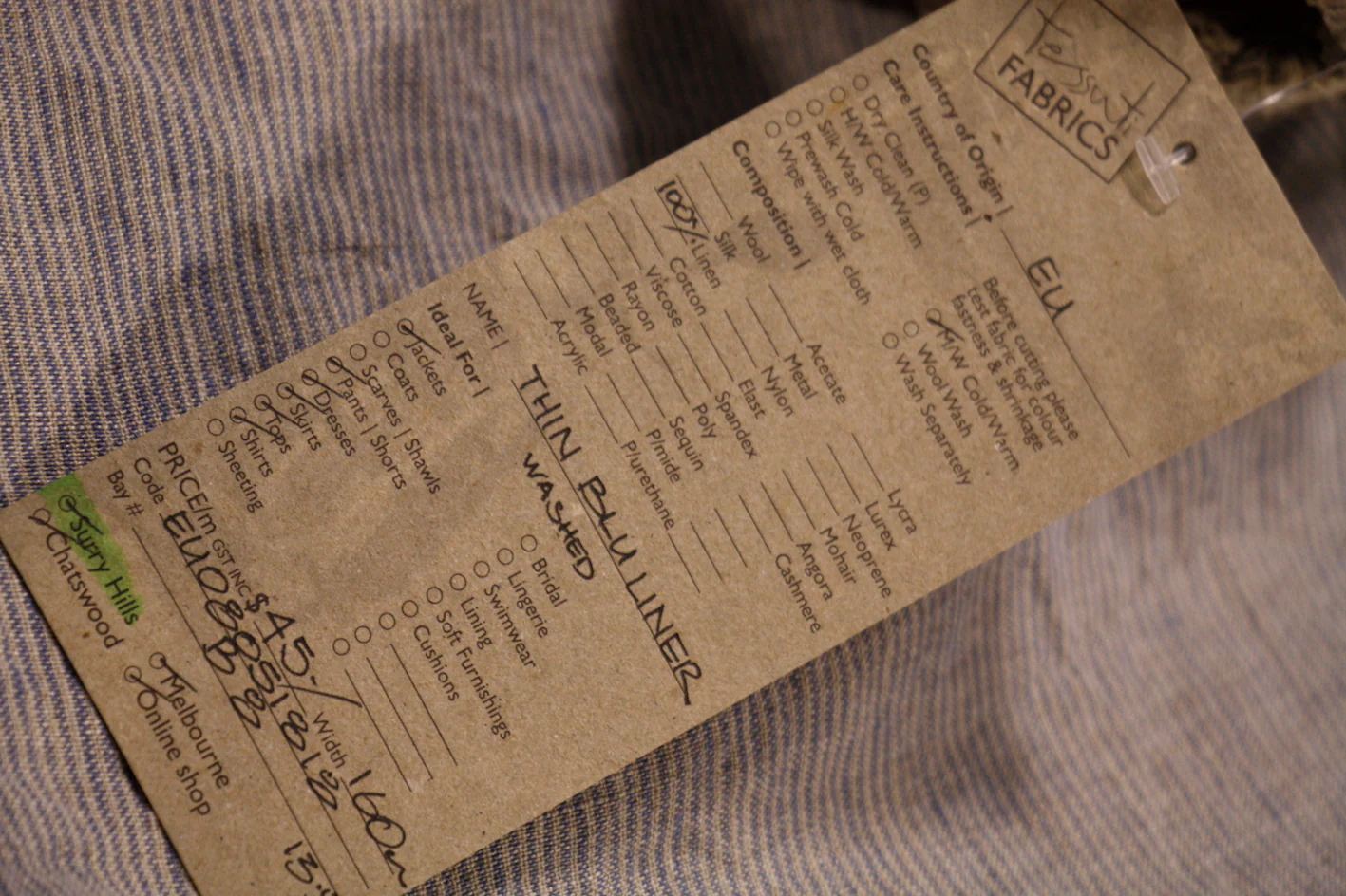 Thin Blu Liner Washed Linen - Image 2