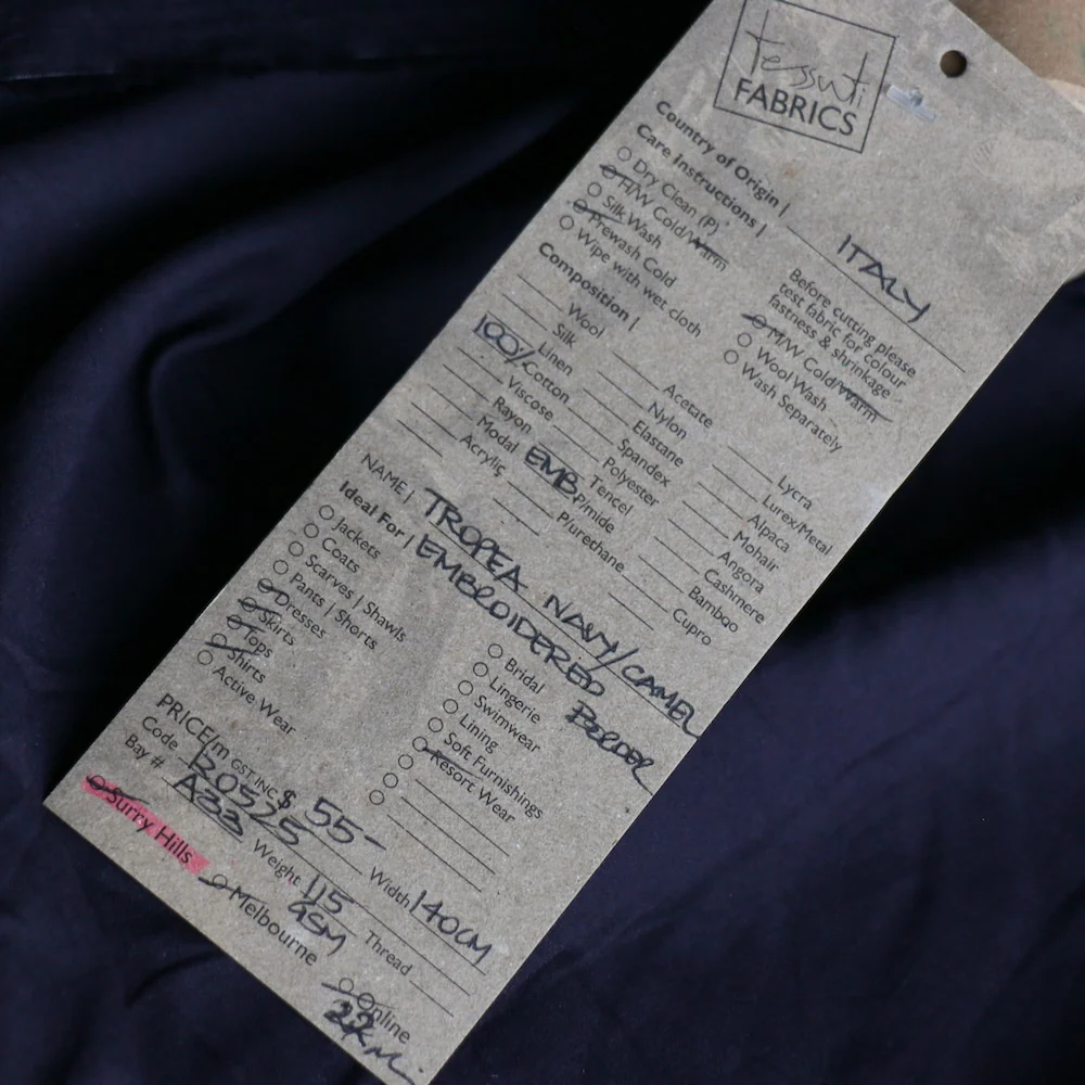 Tropea Navy Camel Embroidered Border - Image 5