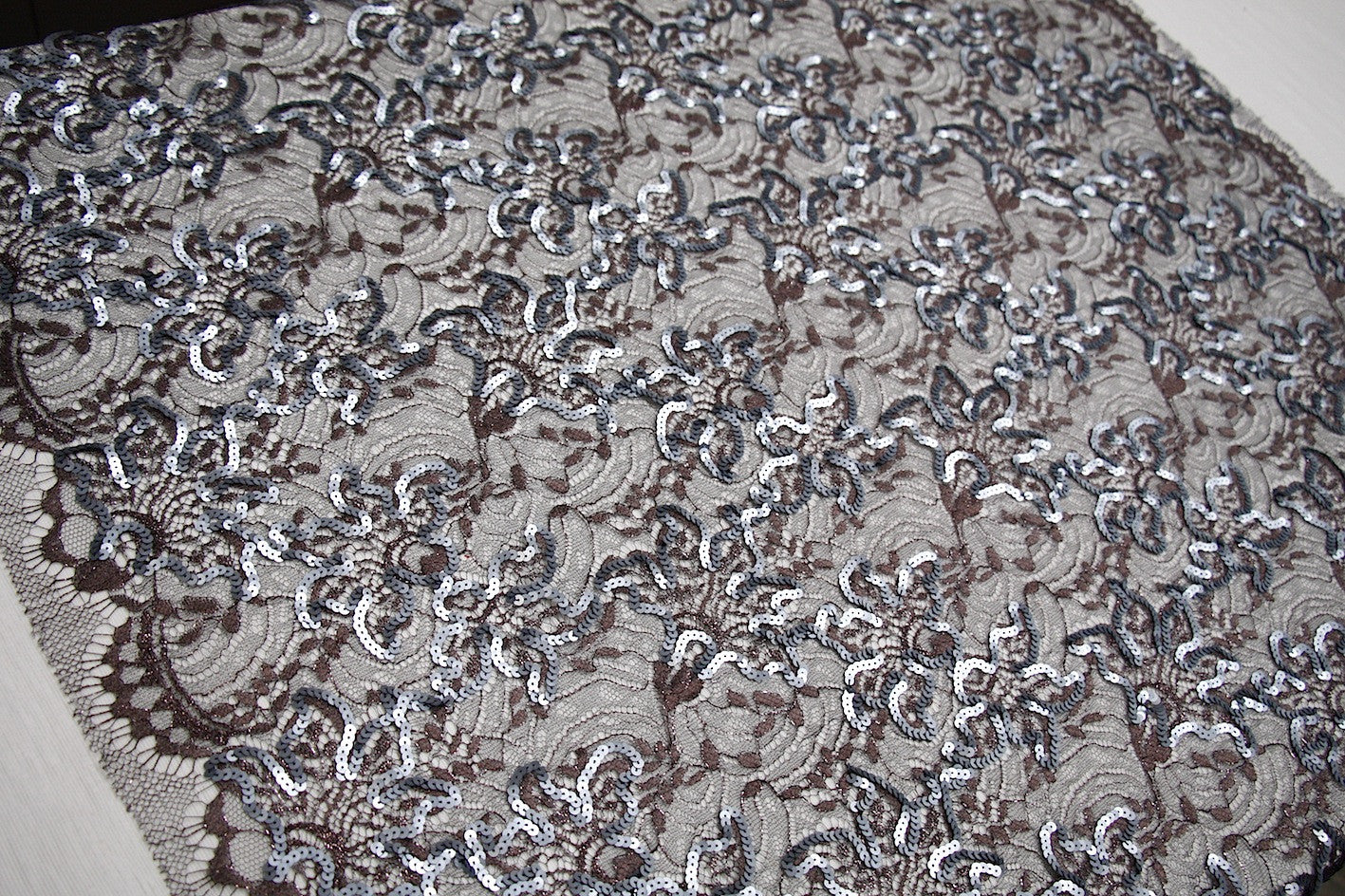 Vera Gunmetal Sequinned Lace - Image 4