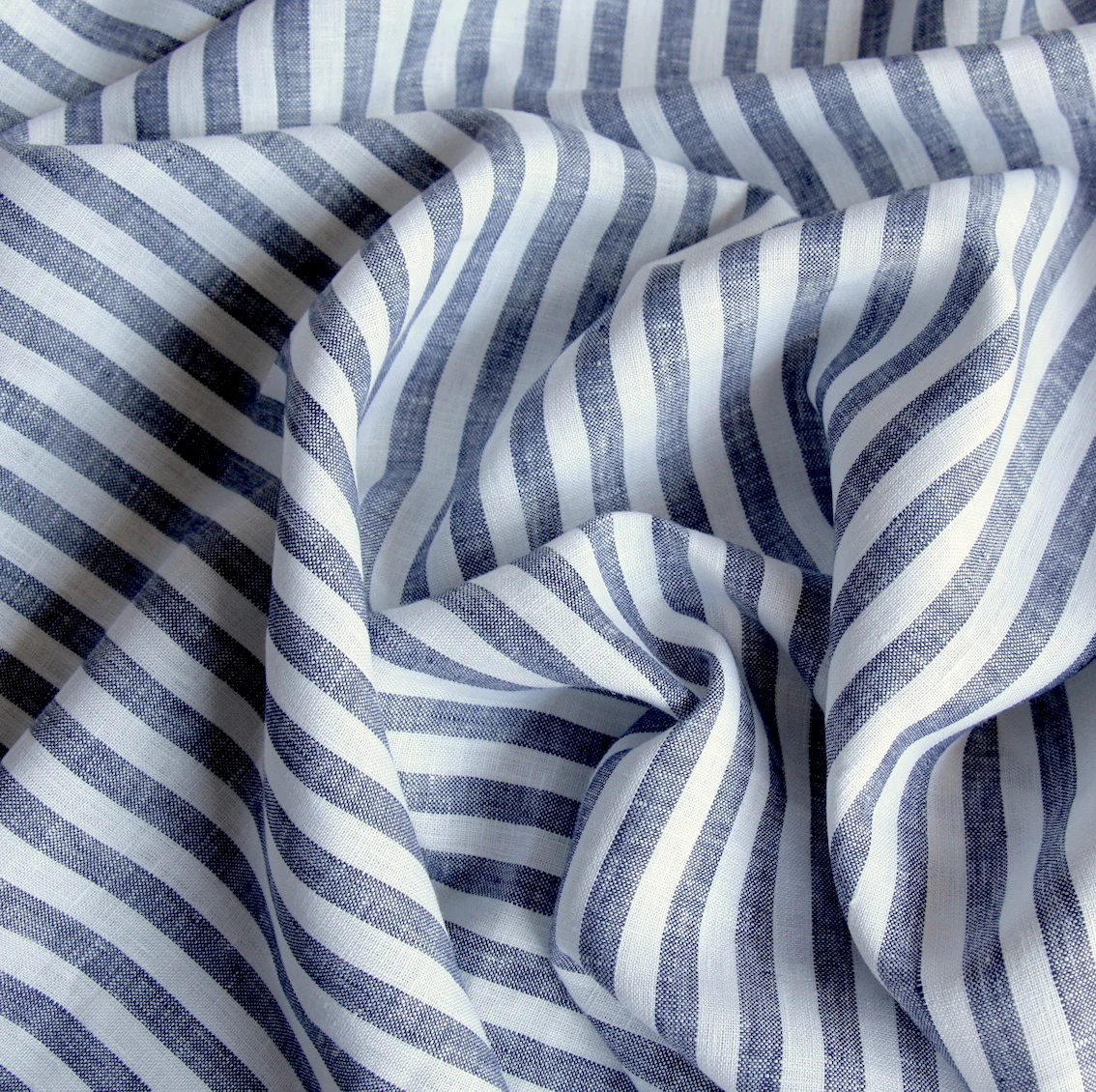 Vogue Stripe Blue Linen - Image 2