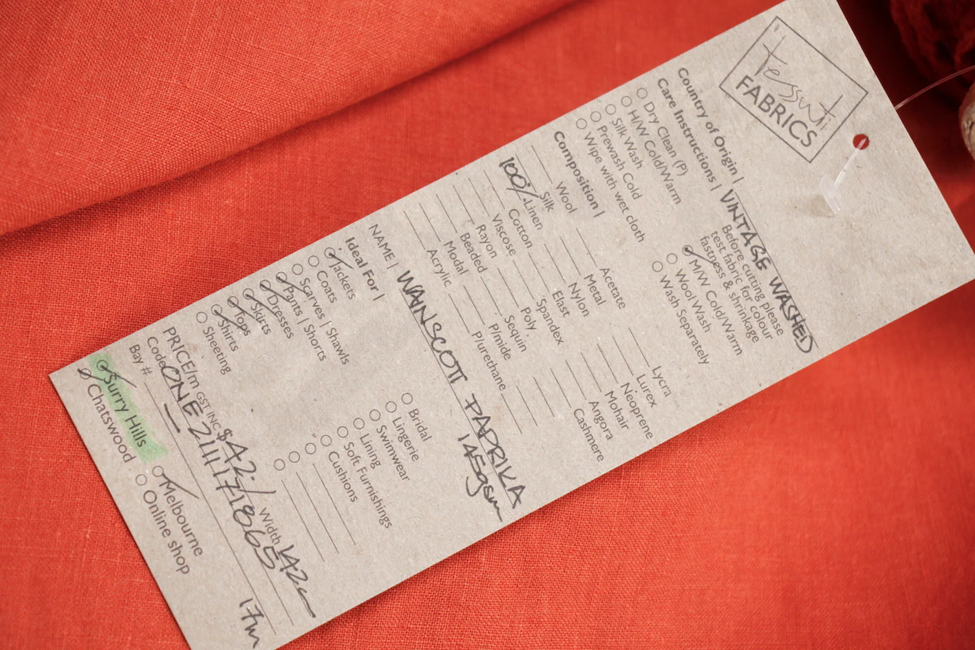Wainscot Paprika - Vintage Wash Linen - Image 2