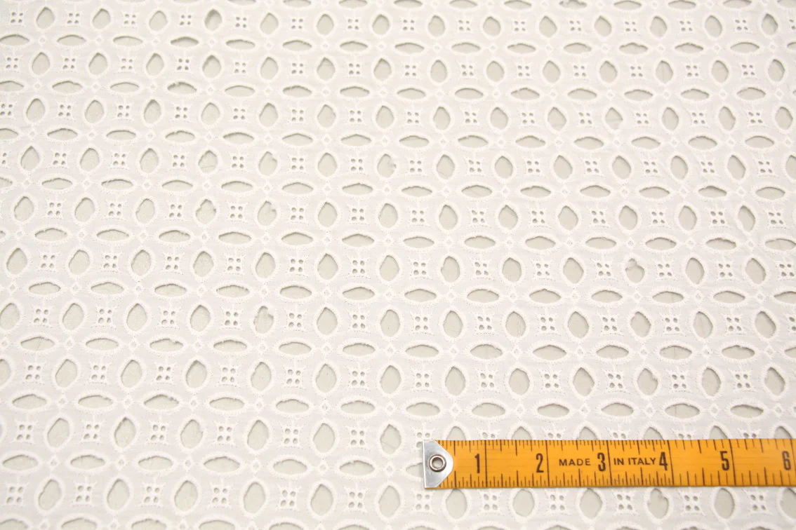 White Floral Embroidery Anglaise - Image 2