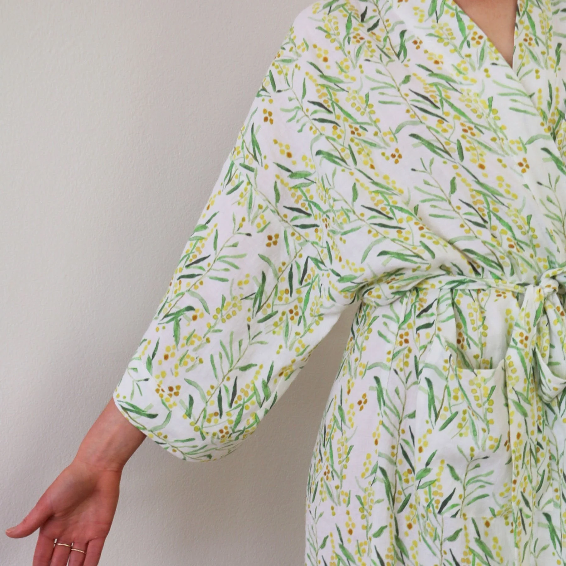 Wild Wattle Washed Printed Linen - Image 3