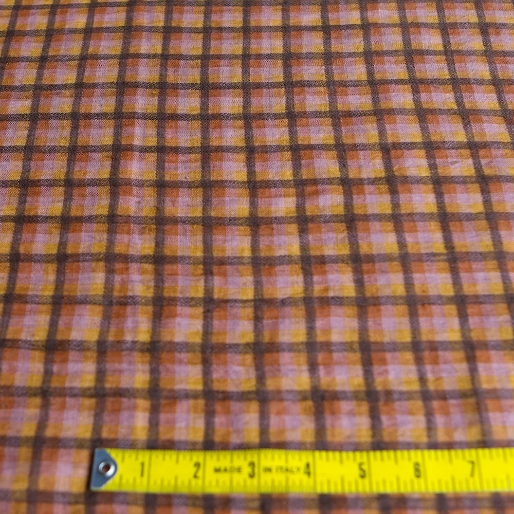 Willow Check Rust/Rose Linen - Image 5