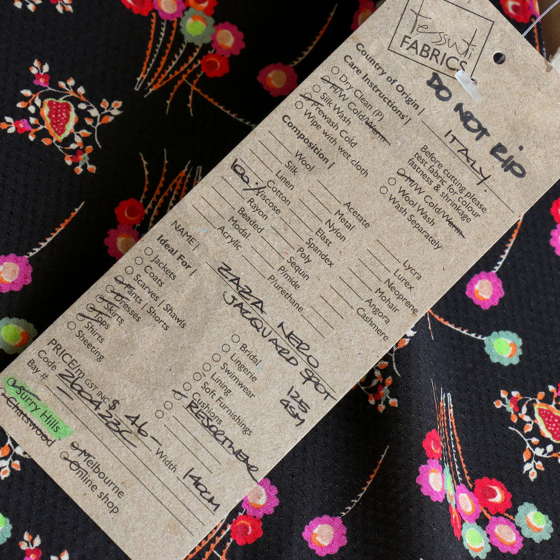 Zaza Nero Jacquard Spot Viscose - Image 4