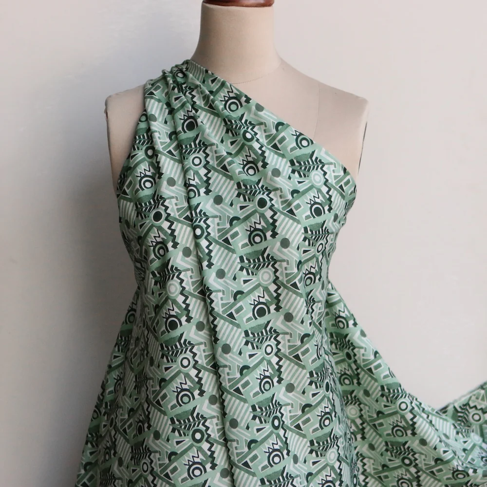 Zig Zag Spot Green - Liberty Tana Lawn™ - Image 5